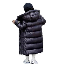 Load image into Gallery viewer, Long Ribbed Hooded Down Coat
