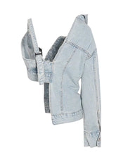 Load image into Gallery viewer, Patch Hollow Out Denim Jacket | Modern Baby Las Vegas
