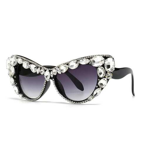 Oversized Crystal Cat Eye Sunglasses-Modern Baby Las Vegas