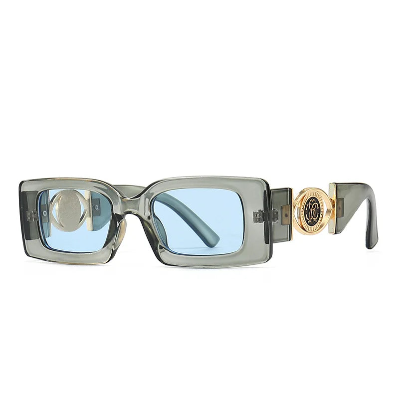 Square Frame Gold Accent Sunglasses