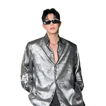 Load image into Gallery viewer, Silver Shiny Long Sleeve Top
