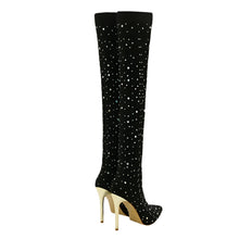 Load image into Gallery viewer, Gold Crystal Speckled Boot Leggings
