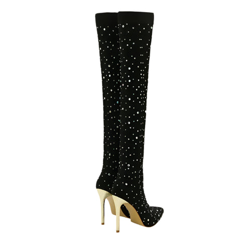 Gold Crystal Speckled Boot Leggings-Modern Baby Las Vegas