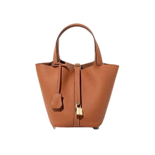 Load image into Gallery viewer, Genuine Leather Bucket Tote Bag
