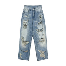 Load image into Gallery viewer, Ripped Wide Leg Denim Jeans
