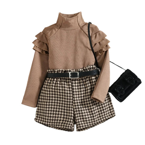 Long Sleeve Houndstooth Shirt Set-Modern Baby Las Vegas
