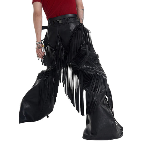 Fringe Leather Pants