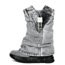 Load image into Gallery viewer, Lock Denim Layered Boots
