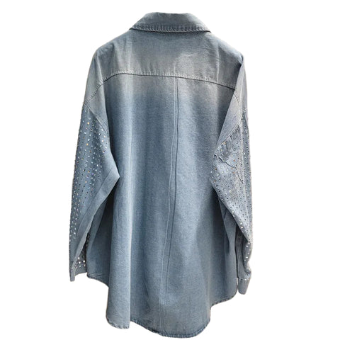 Crystal Denim Top-Modern Baby Las Vegas