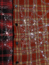 Load image into Gallery viewer, Patch Plaid Crystal Design Shirt
