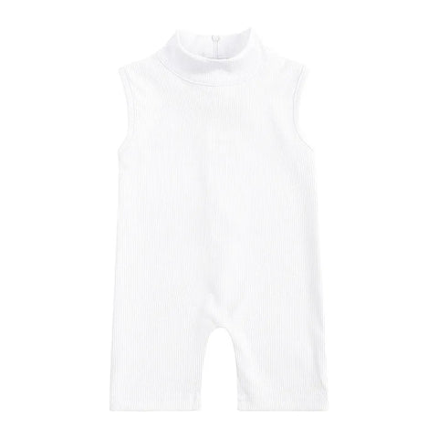 Sleeveless Ribbed Zipper Jumpsuit
