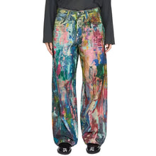 Load image into Gallery viewer, Colorful Painted Graffiti Denim Jeans
