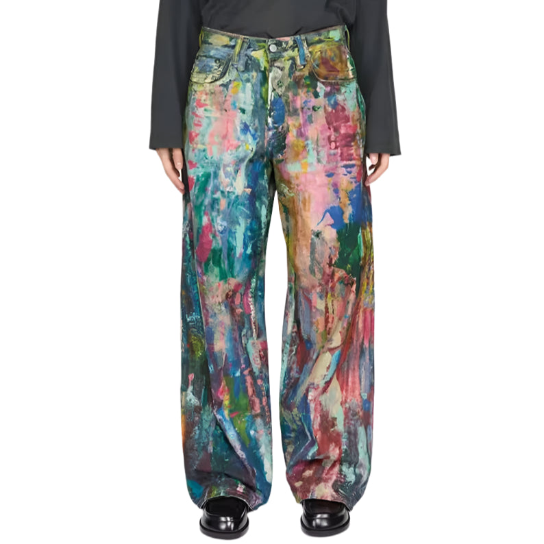 Colorful Painted Graffiti Denim Jeans