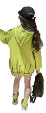 Load image into Gallery viewer, Neon Lined Letter Hoodie Dress
