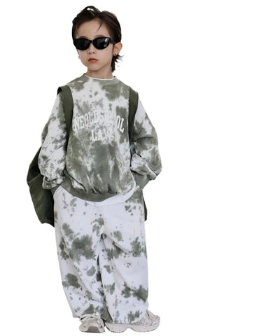 Green Letter Tie-Dye Sweatsuit-Modern Baby Las Vegas