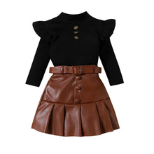 Load image into Gallery viewer, Pleated Leather Skirt Set
