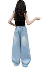 Load image into Gallery viewer, Flap Denim Wide Leg Denim Jeans
