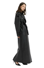 Load image into Gallery viewer, Long Belted Leather Coat
