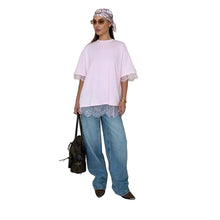 Load image into Gallery viewer, Open Back Patch Lace T-Shirt
