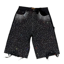 Load image into Gallery viewer, Speckled Rhinestone Denim Shorts-Modern Baby Las Vegas

