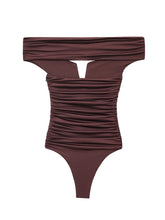 Load image into Gallery viewer, Off The Shoulder Ruched Bodysuit
