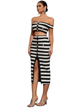 Load image into Gallery viewer, Striped Pencil Skirt Set
