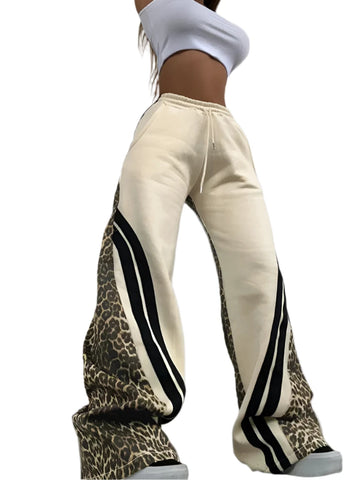 Patch Leopard Flare Sweatpants-Modern Baby Las Vegas