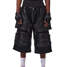 Load image into Gallery viewer, Black Patch Leather Shorts
