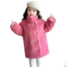 Load image into Gallery viewer, Gold Button Fur Coat
