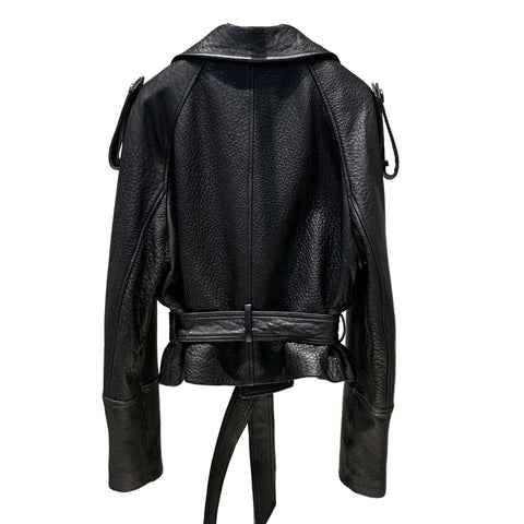 Vintage Belted Grain Leather Jacket-Modern Baby Las Vegas