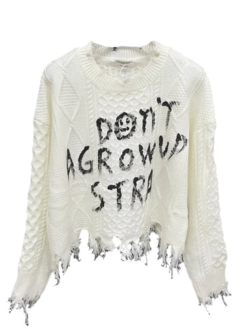 Letter Cable Knit Sweater-Modern Baby Las Vegas