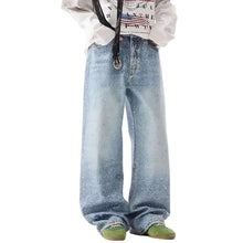 Load image into Gallery viewer, 3D Print Crystal Speckled Denim Jeans
