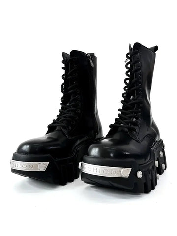 Lace-Up Punk Metal Boots-Modern Baby Las Vegas
