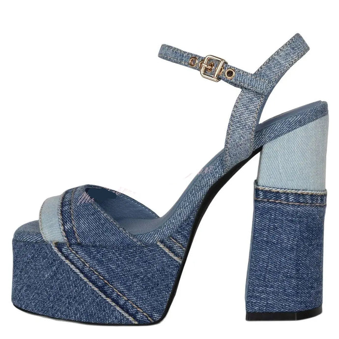 Patch Denim Sandals-Modern Baby Las Vegas