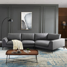 Load image into Gallery viewer, Gray Leather Corner Sectional Sofa
