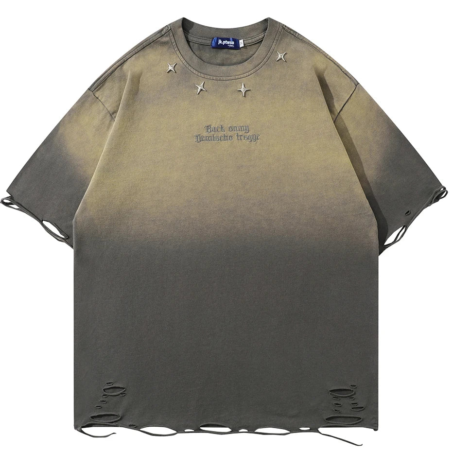 Distressed Ripped StarT-Shirt