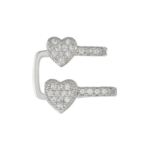 Crystal Heart Ear Clip Earrings-Modern Baby Las Vegas