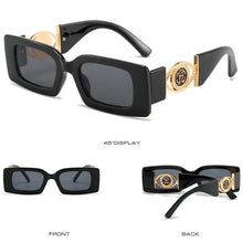 Load image into Gallery viewer, Square Frame Gold Accent Sunglasses
