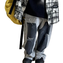 Load image into Gallery viewer, Black Patch Denim Jeans
