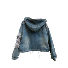 Load image into Gallery viewer, Crystal Rivet Denim Jacket
