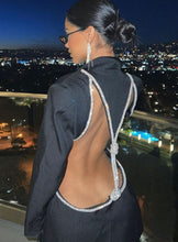 Load image into Gallery viewer, Crystal Rope Backless Blazer Dress
