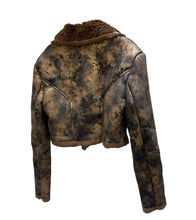 Load image into Gallery viewer, Tie-Dye Cropped Fur Leather Coat
