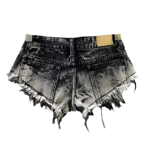 Grunge Edge Denim Mini Shorts-Modern Baby Las Vegas