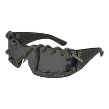 Load image into Gallery viewer, Punk Luxury Rhinestone Chain Sunglasses
