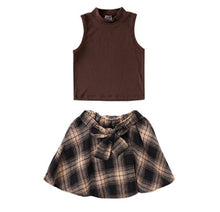 Load image into Gallery viewer, Plaid Pleated Skirt Set
