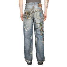 Load image into Gallery viewer, Chain Print Washed Baggy Jeans
