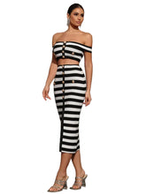 Load image into Gallery viewer, Striped Pencil Skirt Set
