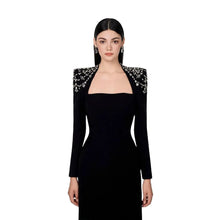 Load image into Gallery viewer, Square Collar Crystal Shoulder Dress
