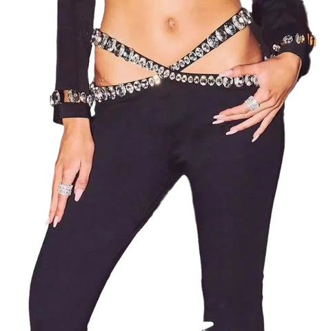 Crystal Hollow Out Pants-Modern Baby Las Vegas