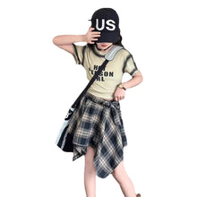 Load image into Gallery viewer, Irregular Plaid Skirt Set
